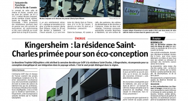 Kingersheim : la résidence Saint-Charles de FL Résidences primée pour son éco-conception.