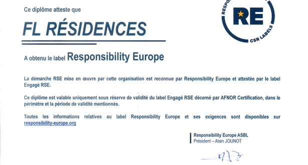 FL Résidences fait partie des entreprises européennes les mieux notées sur la norme ISO 26.000.