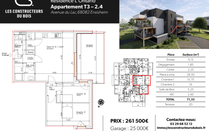 Plan du logement et surfaces
