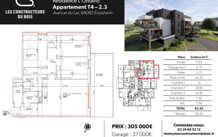 Plan du logement et surfaces